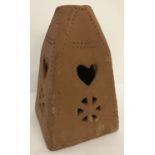A German WWII style Waffen SS earthenware Julleuchter candle holder or "tower lantern".