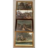 4 framed and glazed vintage carriage scenes prints.
