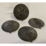 4 French Adriane helmet Tank Corps badges.