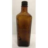 A German WWII style brown glass medicine bottle with engraved detail "Only for SS".
