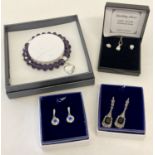 4 boxed items of silver and costume jewellery.