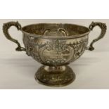 A large decorative silver 2 handled winners cup, fully hallmarked.