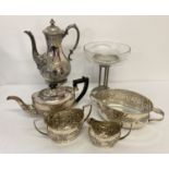 A collection of antique and vintage silver plated tea and table ware.