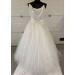 A full length Snow Queen wedding ball gown in crepe and fine tulle from The White Rose Collection.