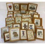A quantity of small framed and glazed embroidered pictures.