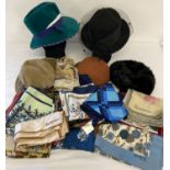 5 vintage hats in varying styles and sizes.