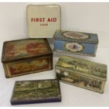 A small quantity of assorted vintage tins to include Jacobs, Cadburys and Blue Bird.
