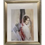 A framed and glazed limited edition print of Star Wars' Princess Leia.