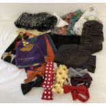 A quantity of vintage and modern scarves, to include silk.