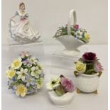 A small collection of Royal Doulton and Coalport ceramic figurines to include "Ninette", HN3215.