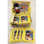 A full box of 100 packets of The Beano & The Dandy stickers from Merlin Collections, 1994.