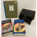 4 first edition Harry Potter books together with a 1965 Walt Disney America Story Book.