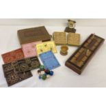 A vintage boxed Thos. De La Rue & Co Bezique card game set.