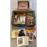 2 boxes of children's vintage story books and annuals.