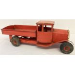 A vintage 1950's Tri-Ang red tinplate Bedford Tip Lorry, No. 2787.