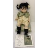 A boxed 2001 "Darling Sue" collectors doll by Ruth Treffeisen, No. 7/120.