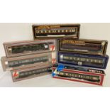 7 assorted boxed OO gauge railway carriages by Lima and Mainline Railways, Palitoy.