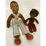 2 vintage Norah Wellings velveteen rag dolls, one with original tag.