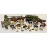 A quantity of assorted vintage lead farm animals to include Britains and J. Hill & Co.