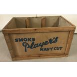 A vintage John Players cigarettes wooden framed carriage box.