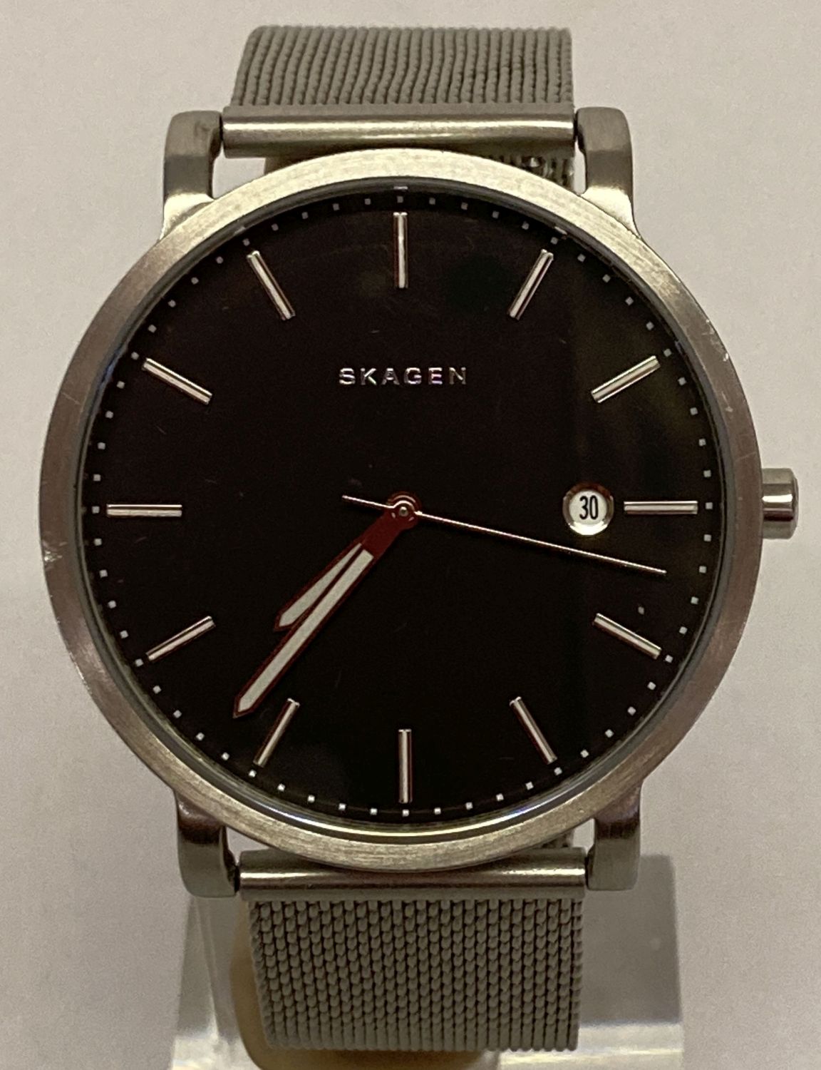 A men's Skagen SKW6314 wristwatch with stainless steel mesh strap.