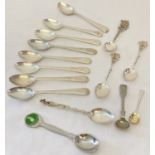 A set of 8 Croydon Generation silver plate teaspoons with initial engraved detail to handles.