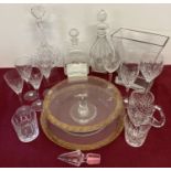 A collection of modern glassware to include Crystal decanter and selection of glasses.