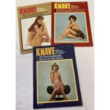 Volume 1, No's 1 - 3 of Knave, vintage adult erotic magazine.