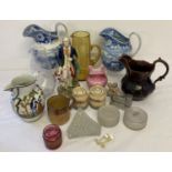 A collection of antique and vintage glassware and ceramics.