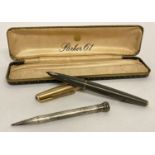 A vintage Parker 61 fountain pen in original box, with 1/10 12ct Rolled gold lid and accents.
