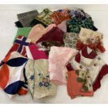 20 vintage silk, chiffon, cotton and polyester scarves to include Jacqmar.