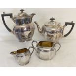 A vintage 4 piece silver plated tea set by Joseph Rodgers and Sons, Sheffield.