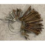 A collection of 39 vintage keys in varying conditions and styles.