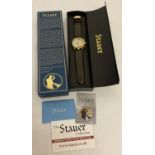 A boxed Stauer Guitar automatic wristwatch complete with instruction booklet and leaflets.