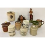 A collection of vintage stoneware and ceramics.