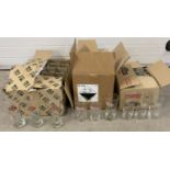 3 boxes of larger, ale and stout pint glasses. Some in original packaging boxes.