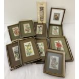 A set of 8 boxed Cash's embroidered linen pictures of butterflies, framed & glazed.