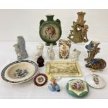A collection of assorted vintage & antique ceramics, to include tobacco advertising tile.