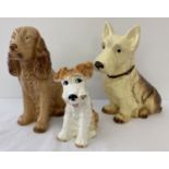 3 vintage ceramics dog figurines by Sylvac.