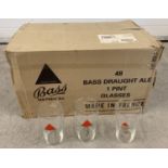 33 Bass Fine Ale pint glasses in original packing box.