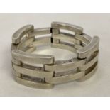 A Mexico Silver gate design bracelet with double hook fastening.