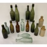 A quantity of mostly glass, Norfolk advertising bottles to include clear, green & brown glass.