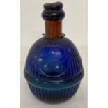 A Victorian blue glass Star Hardens Hand Grenade Fire Extinguisher