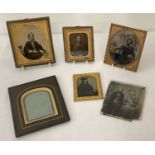 4 Victorian gilt framed small daguerreotype photographic portraits.