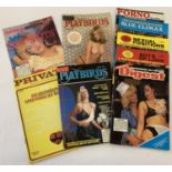 9 assorted vintage pocket sized adult erotic magazines.