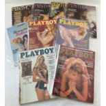 5 1980's issues of Playboy magazine together with 4 1970's issues of Penthouse magazine.