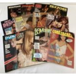 12 assorted vintage adult erotic magazines, to include: Whitehouse, Park Lane, Men Only & Lovebirds.