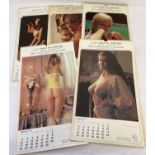 5 vintage Mayfair adult erotic calendars with company advertising.