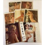 A collection of 7 x 1960's and 70's adult erotic calendars.