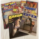 10 assorted vintage adult erotic magazines, to include Game, Oui, Private, Escort & Love In.